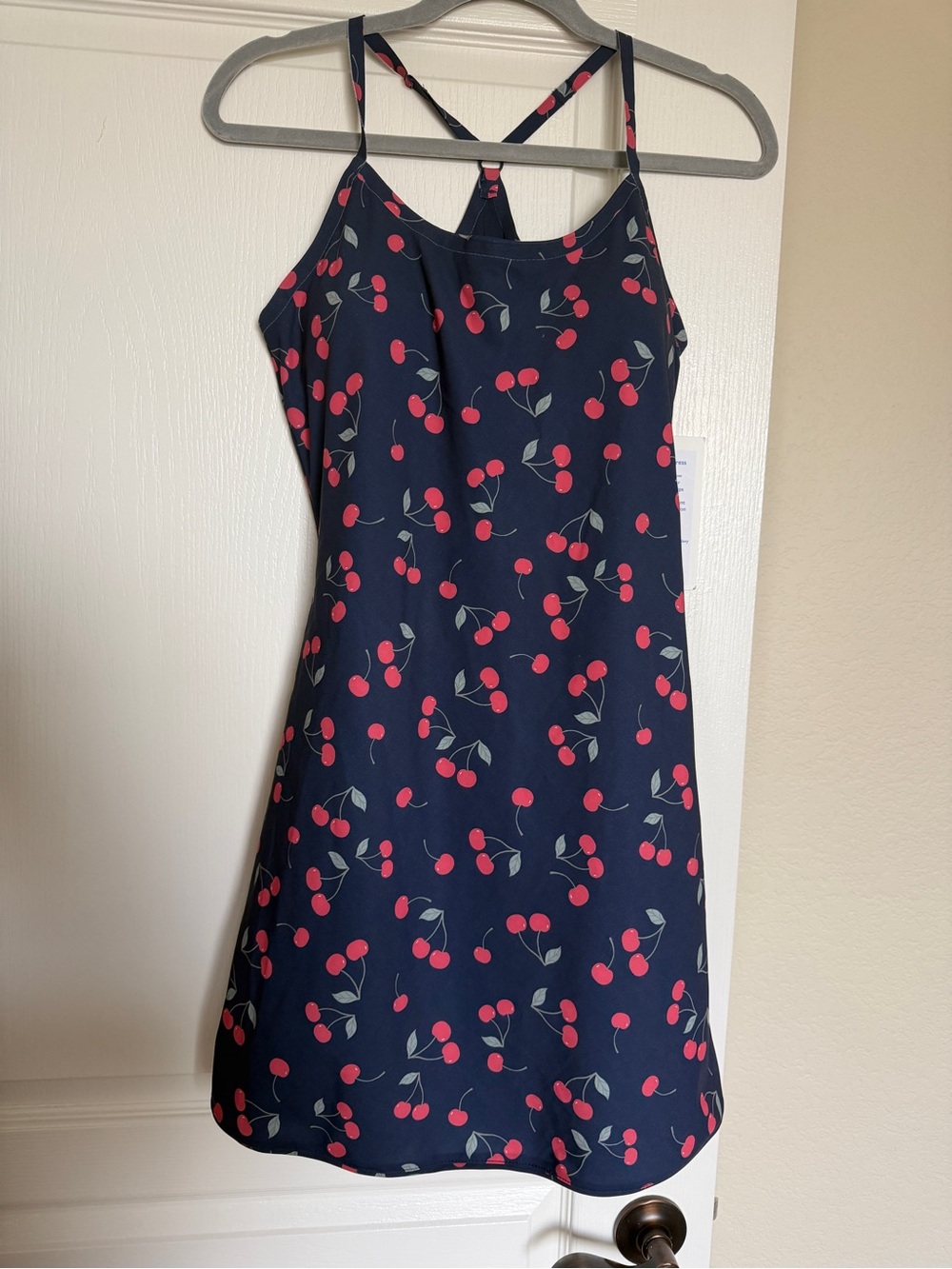 Outdoor Voices size M NWT Navy Cherry Print tennis/pickleball dress - Picture 1 of 7